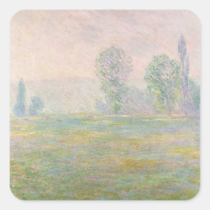 Adesivo Quadrado Claude Monet   Prados em Giverny, 1888