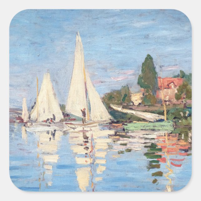 Adesivo Quadrado Claude Monet - Regattas em Argenteuil (Frente)