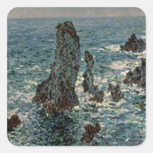 Adesivo Quadrado Claude Monet   Rochas em Belle-Ile, 1886