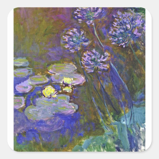 Adesivo Quadrado Claude Monet Water Lily Agapanthus (Frente)