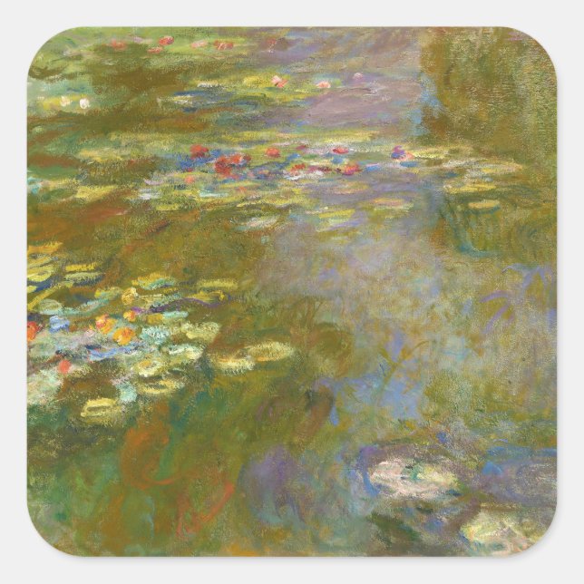 Adesivo Quadrado Claude Monet - Water Lily Pond 1917 (Frente)