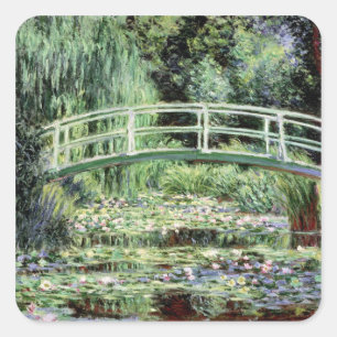 Adesivo Quadrado Claude Monet   Waterlilies branco, 1899