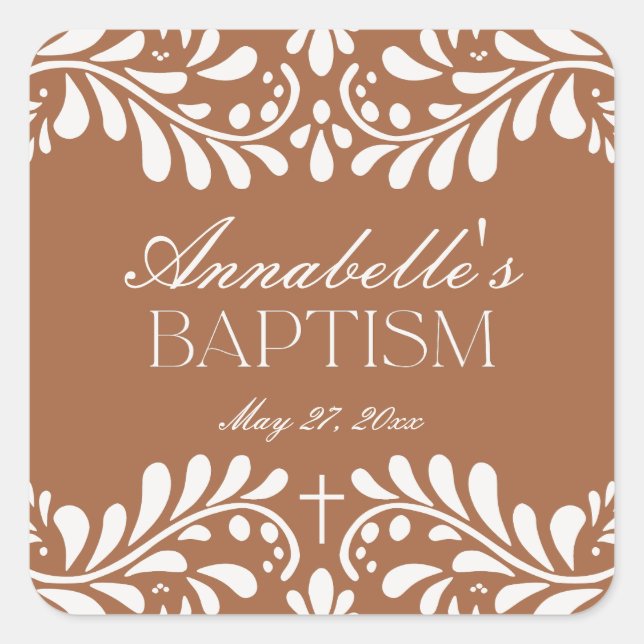 Adesivo Quadrado Clay Talavera Azulejo Espanhol Fiesta Baptism Favo (Frente)