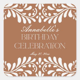 Adesivo Quadrado Clay Talavera Azulejo Espanhol Fiesta Birthday Fav