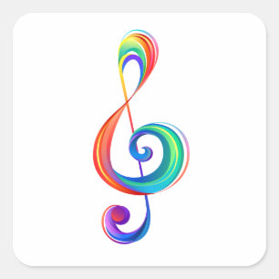 Adesivo Quadrado Clef (trecho de arco-íris)
