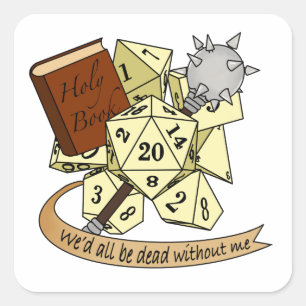 Adesivo Quadrado Cleric Dice Design
