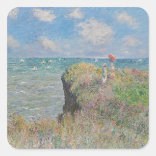 Adesivo Quadrado Cliff Walk em Pourville Monet