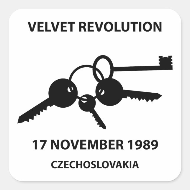 Adesivo Quadrado Clinking keys - velvet revolution symbol (Frente)