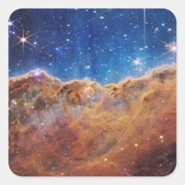 Adesivo Quadrado Clipes Cósmicos do Telescópio Espacial JWST James 