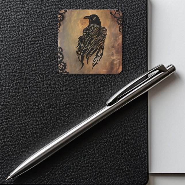 Adesivo Quadrado Clockwork Raven (Criador carregado)