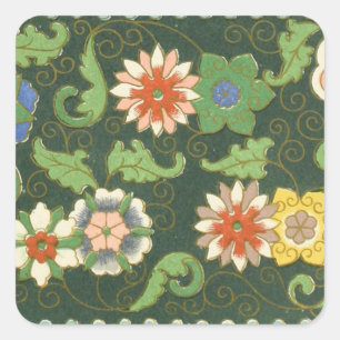 Adesivo Quadrado Cloisonte China Patter Asiático Oriental
