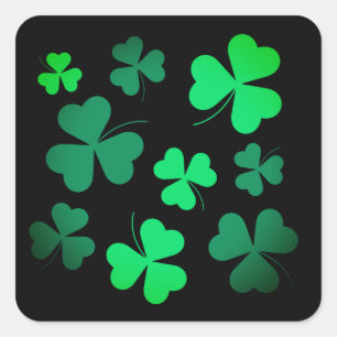 Adesivo Quadrado Clover Shamrock Dia de São Patrício verde irland