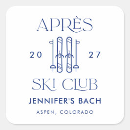Adesivo Quadrado Clube Apres Ski Festa de Despedida de Solteira de 
