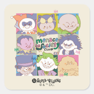 Adesivo Quadrado Clube da Sociedade da Ameaça dos Super-Vilões da D