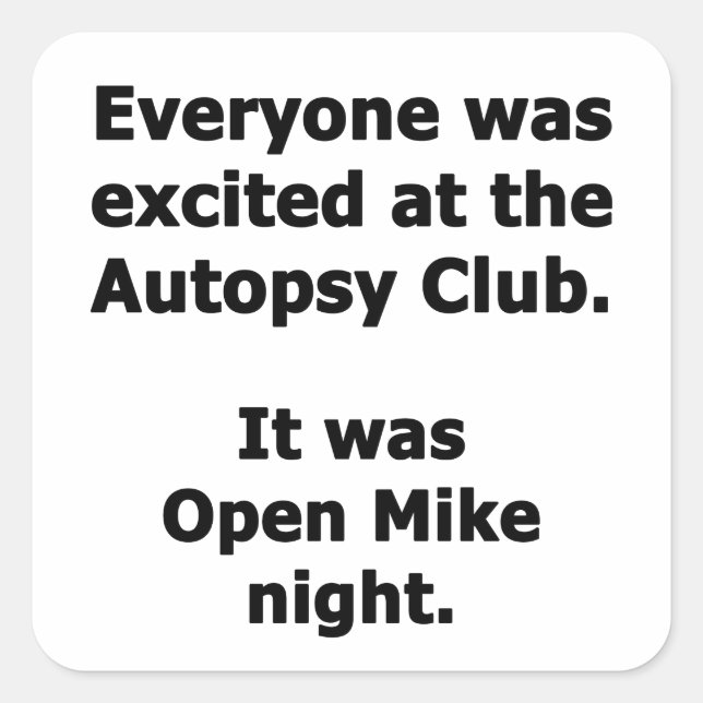 Adesivo Quadrado Clube de autópsia (Frente)