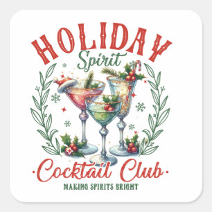 Adesivo Quadrado Clube de cocktail de bebidas espirituosas de féria