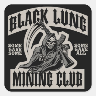 ADESIVO QUADRADO CLUBE DE MINERAÇÃO PULMÃO PRETO