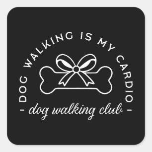 Adesivo Quadrado Clube de passeio de cães grupo de caminhada