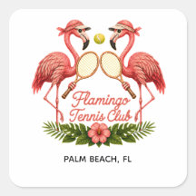 Clube de Tênis Flamingo Vintage Personalizado
