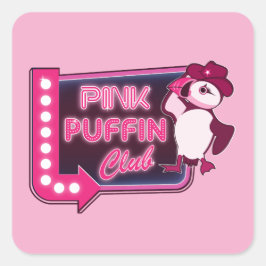 Adesivo Quadrado Clube Pink Puffin