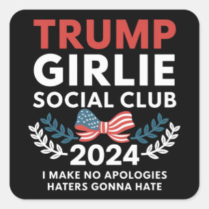 Adesivo Quadrado Clube Social Coquette Trump Garota Arco Eleição 