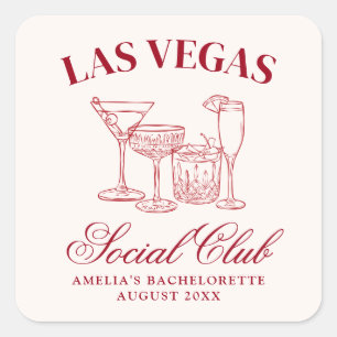 Adesivo Quadrado Clube Social de Solteira Drinks Embriagada de Amor