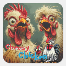 Adesivo Quadrado  “Cluckin' Around” May & John Selfie Sticker