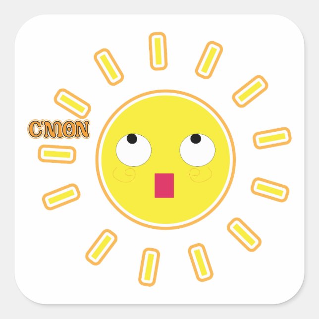 Adesivo Quadrado c'mon (Frente)