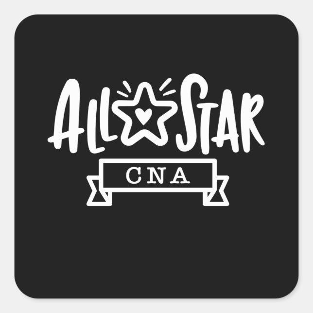 Adesivo Quadrado CNA, enfermeira CNA, Enfermeira, apreciação (Frente)