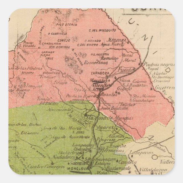 Adesivo Quadrado Coahuila, México (Frente)