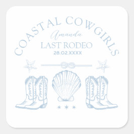 Adesivo Quadrado Coasteira Cowgirl Boots Festa de solteira Ocidenta