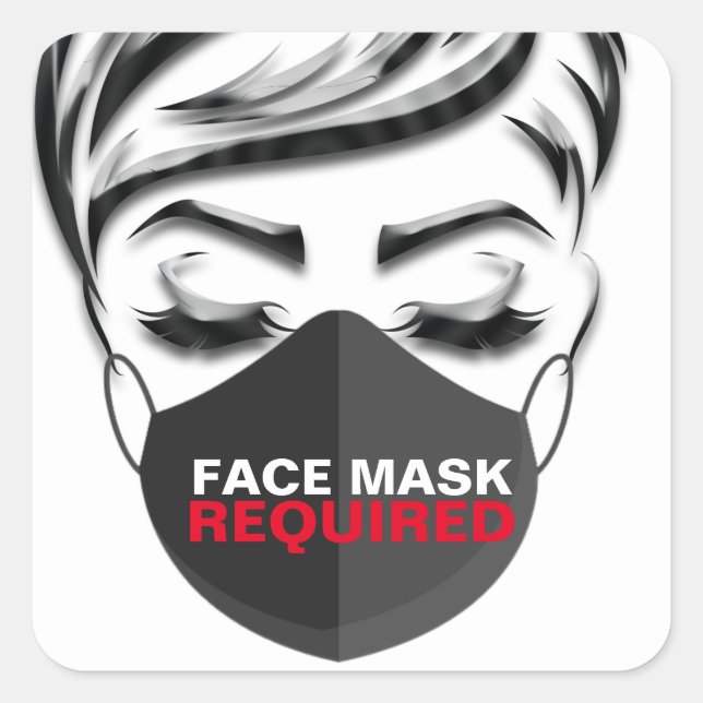 Adesivo Quadrado Cobertura de máscara de rosto HairstyleStudio Lash (Frente)