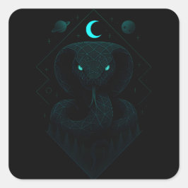 Adesivo Quadrado Cobra Astral - Poder da Espiral Cósmica