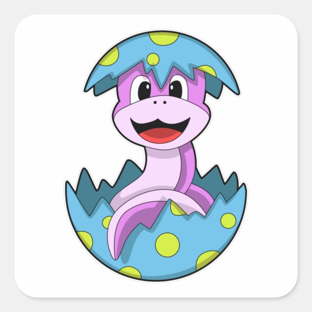 Adesivo Quadrado Cobra com casca de ovo (Frente)