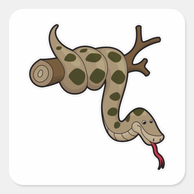 Adesivo Quadrado Cobra na Ramificação (Frente)