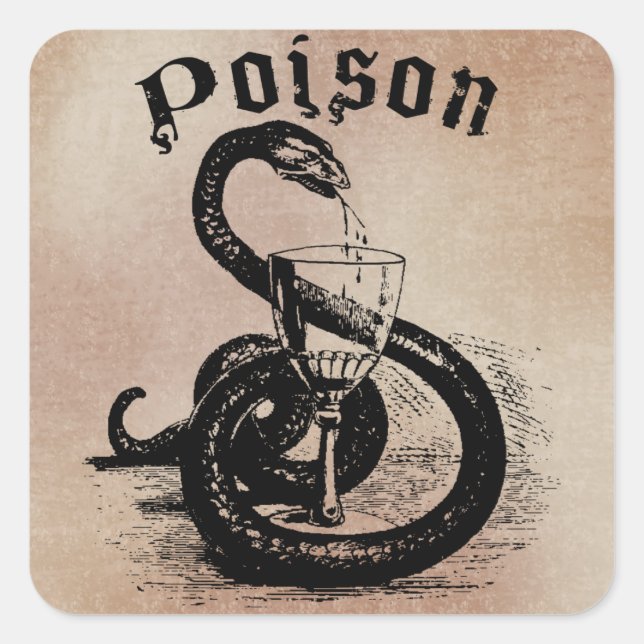 Adesivo Quadrado Cobra Poison Halloween Gothic (Frente)