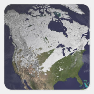 Adesivo Quadrado Cobrir de inverno na neve no hemisfério Norte