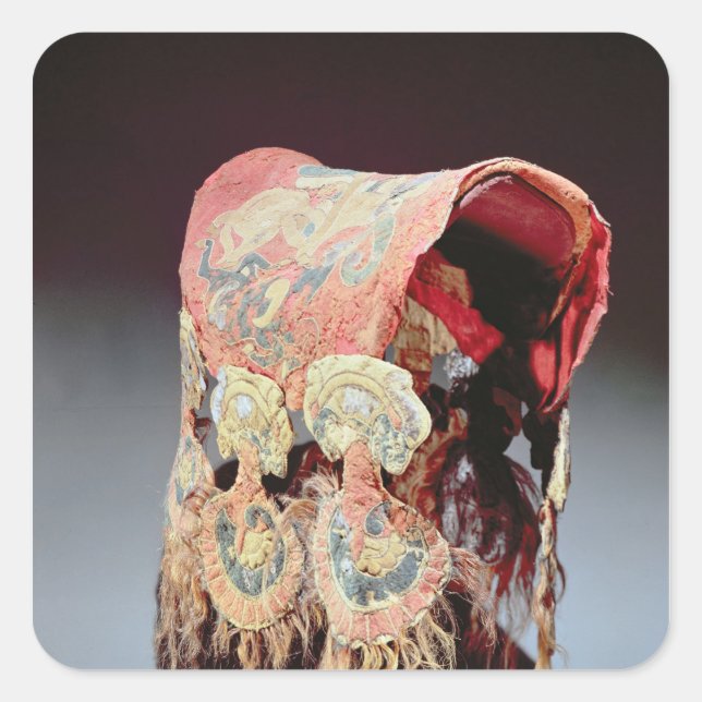 Adesivo Quadrado Cobrir de sela com grifos atacando cabras (Frente)