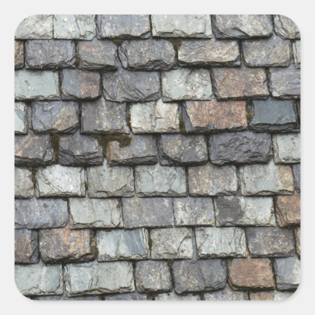 Adesivo Quadrado Cobrir de telhado com chapas de ardósia (Frente)