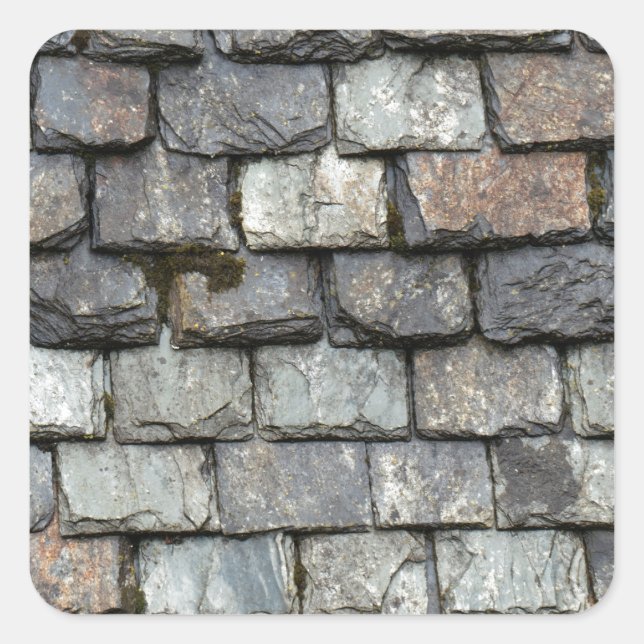 Adesivo Quadrado Cobrir de telhado com chapas de ardósia (Frente)