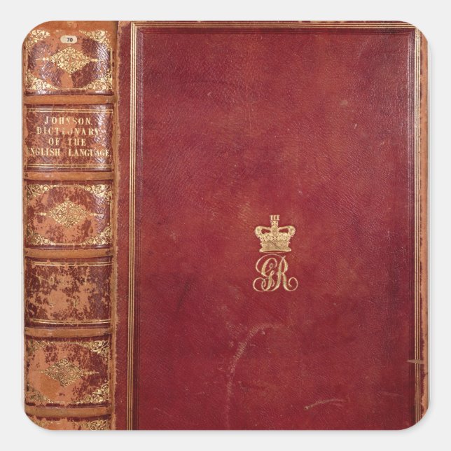 Adesivo Quadrado Cobrir frontal do dicionário de Johnson (Frente)
