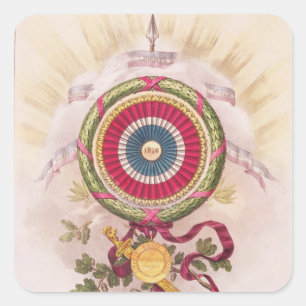 Adesivo Quadrado Cockade, emblema de 1848