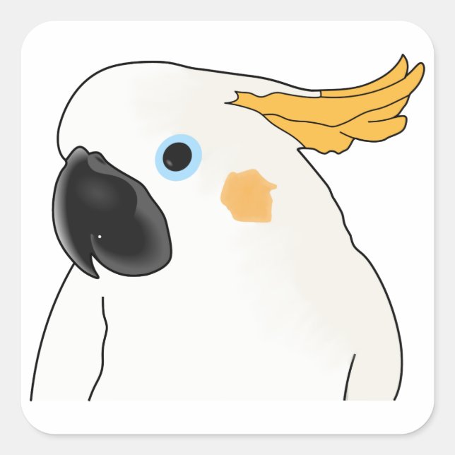 Adesivo Quadrado Cockatoo Bust (Frente)