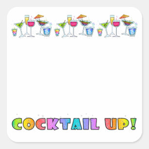 ADESIVO QUADRADO COCKTAIL UP 3 GLASSES STICKER