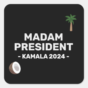 Adesivo Quadrado Coconut Harris 2024 Senhora Presidente