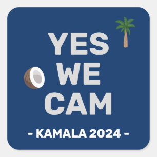 Adesivo Quadrado Coconut Harris 2024 Sim Nós Cam