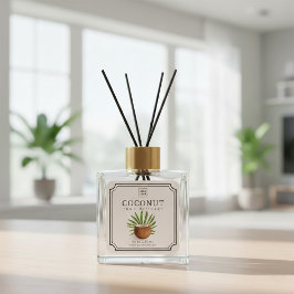 Adesivo Quadrado Coconut Reed Diffuser Label