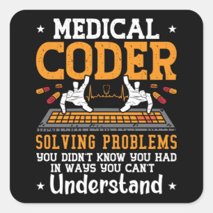 Adesivo Quadrado Codificação Médica Resolução de Problemas Codifica
