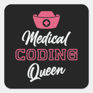 Adesivo Quadrado Codificador Médico Queen Coding ICD Programmer Cod