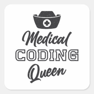 Adesivo Quadrado Codificador Médico Queen Coding ICD Programmer Gif